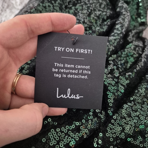 NWT Lulu's Women's Party Sparkling Emerald Green Corset Sequin Midi Dress Size M - Picture 5 of 8